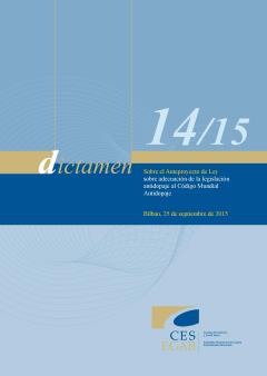 Dictamen 14/15 sobre el Anteproyecto de Ley sobre adecuación de la legislación antidopaje al Código Mundial Antidopaje